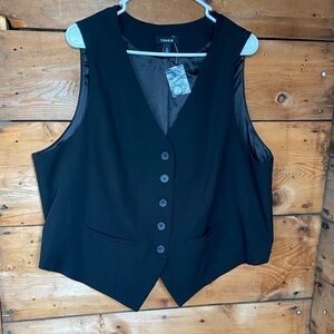 torrid Black Button-Front Vest Top